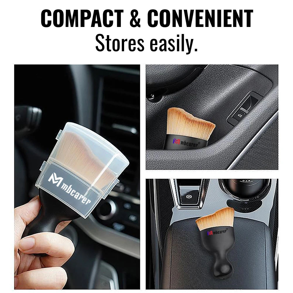 Car Detailing Brush with Soft Bristles - Compact and Versatile Cleaning Tool for Interior and Exterior Surfaces