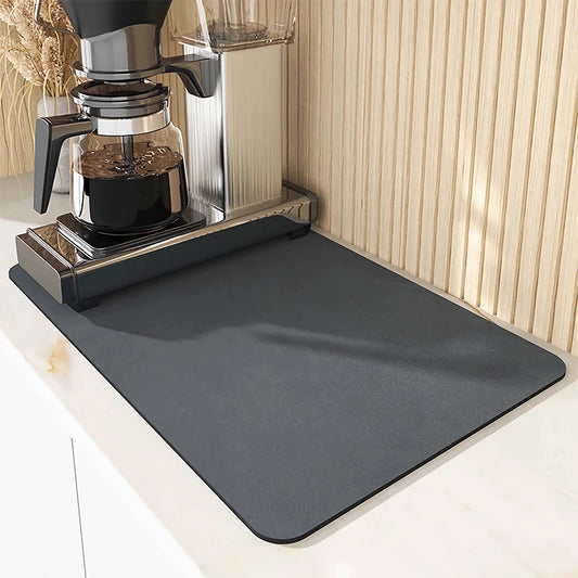 Quick Dry Anti-Slip Kitchen Draining Mat for Coffee Station and Tableware